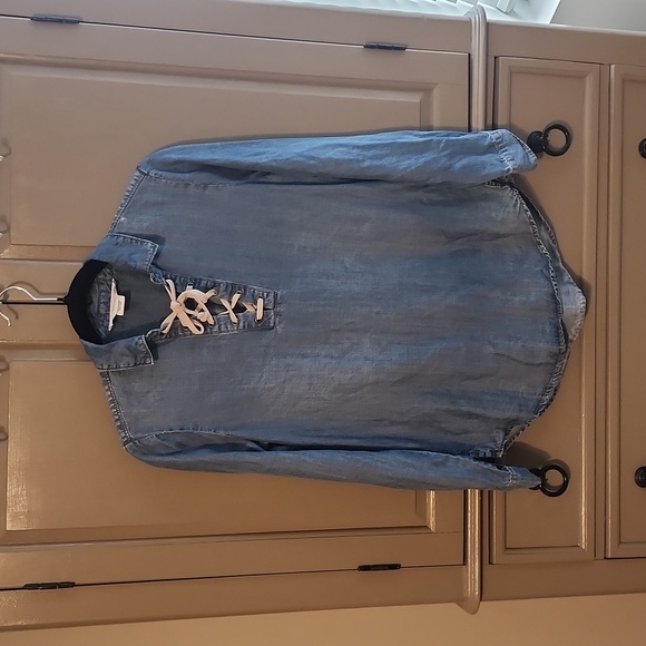 Workshop Republic Pullover Tencil Denim shirt size XS - Picture 1 of 4